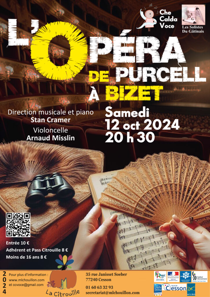 De Haendel à Bizet : à travers l’opéra avec Les Solistes du Gâtinais, piano et violoncelle Samedi 12 octobre 2024 à 20h30 à La Citrouille, MJC Centre social de Cesson Vert-Saint-Denis