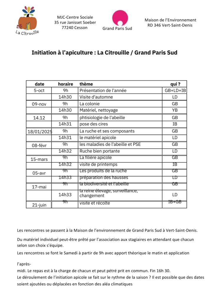 Initiation à l'apiculture à Vert-Saint-Denis