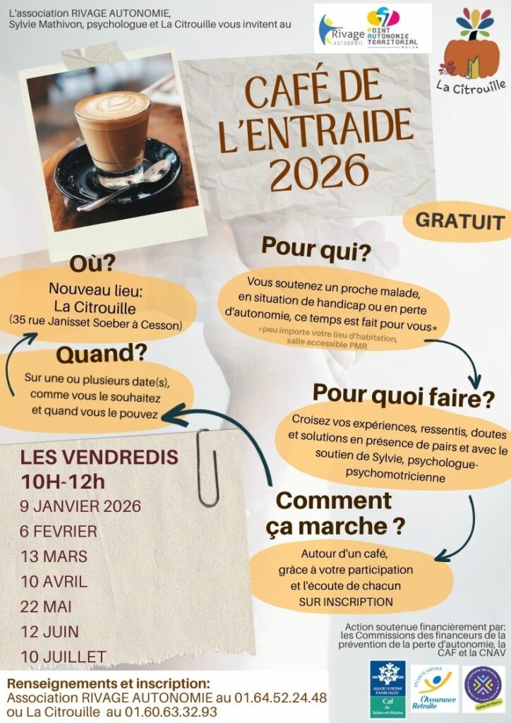 Le café de l'entraide : échanges entre aidants auprès d'un professionnel, un vendredi par mois en 2026