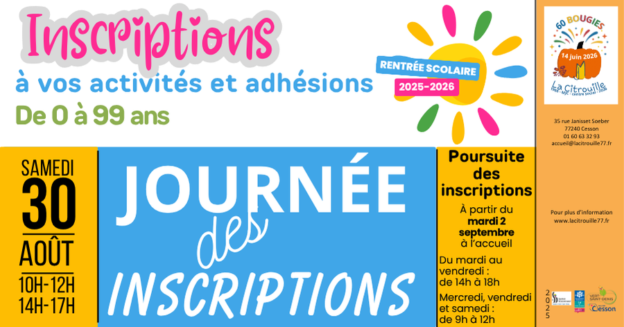 Journée des inscriptions - saison 2025-2026
