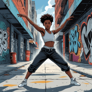 Image d'une fille qui danse dans la rue