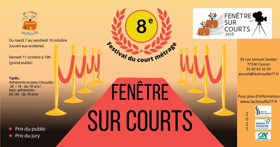 Festival Fenêtre sur courts de Cesson Vert-Saint-Denis Samedi 11 octobre 2025 à 19h à La Citrouille