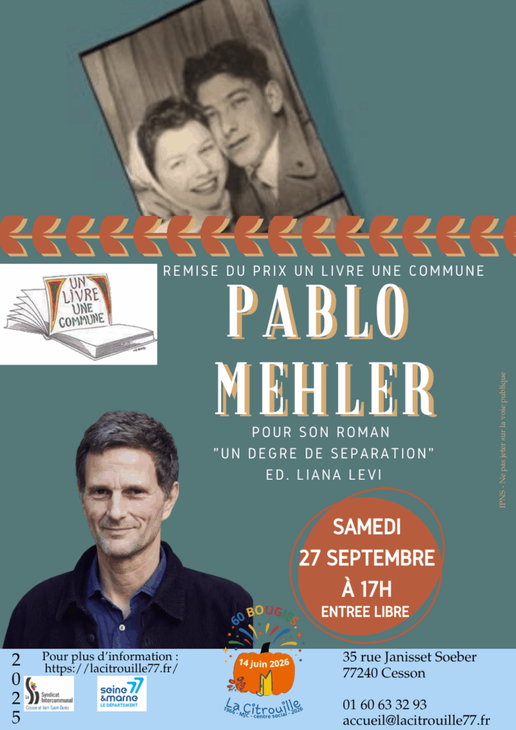 Le prix est décerné à Pablo Mehler pour son premier roman Un degré de séparation