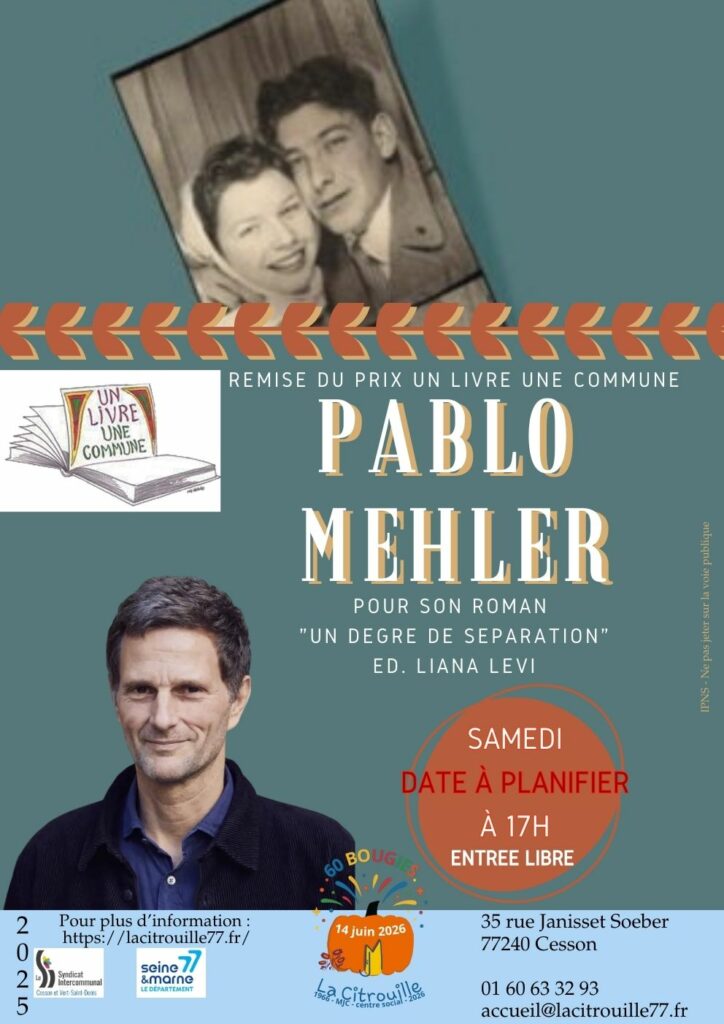 Le prix est décerné à Pablo Mehler pour son premier roman Un degré de séparation