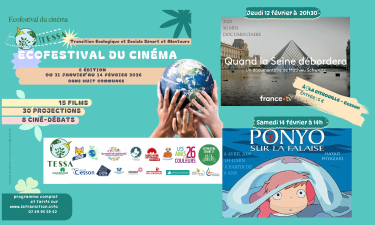 Ecofestival du cinéma : projection les 12 et 14 février 2026 à La Citrouille de Cesson Vert-Saint-Denis