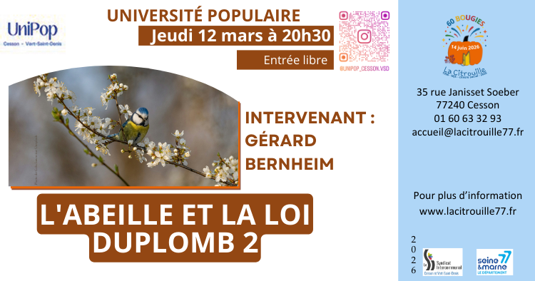 12 mars - UniPop : l'abeille et la loi Duplomb 2