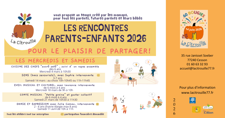 Les rencontres parents-enfants 2026 Pour le plaisir de partager...