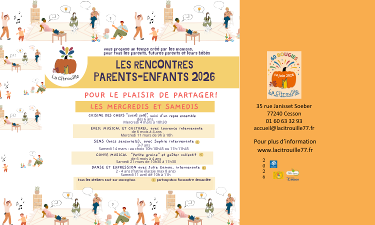 Les rencontres parents-enfants 2026 Pour le plaisir de partager...