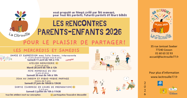 Les rencontres parents-enfants ce sont des moments conviviaux créés par des parents, pour les parents et leurs enfants!