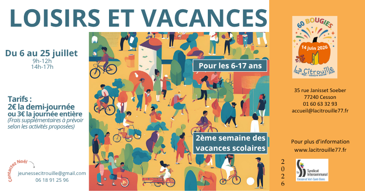 Pour les 6-17 ans : Vous êtes à la recherche de vacances palpitantes et remplies de défis ? Nous avons la solution pour vous ! Loisirs et vacances du 6 au 25 juin 2026