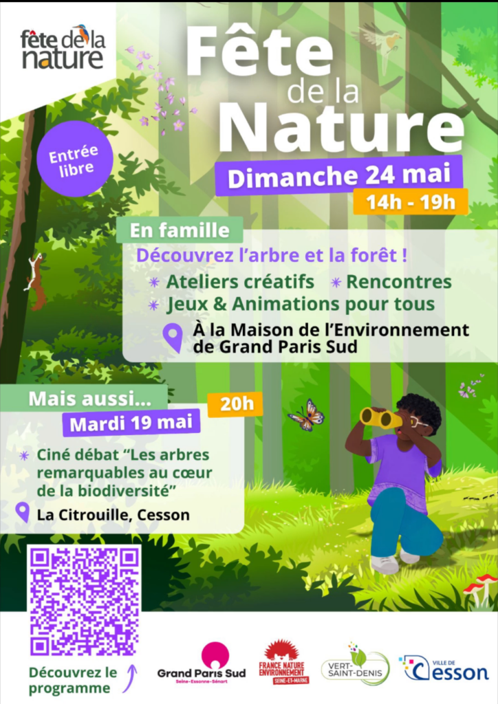 Fête de la nature - 20ème édition - mardi 19 mai à 20h à La Citrouille (ciné débat) et dimanche 24 mai 2026 de 14h à 1h à la Maison de l'Environnement, La Futaie - Bois de Bréviande, D346, 77240 Vert-Saint-Denis