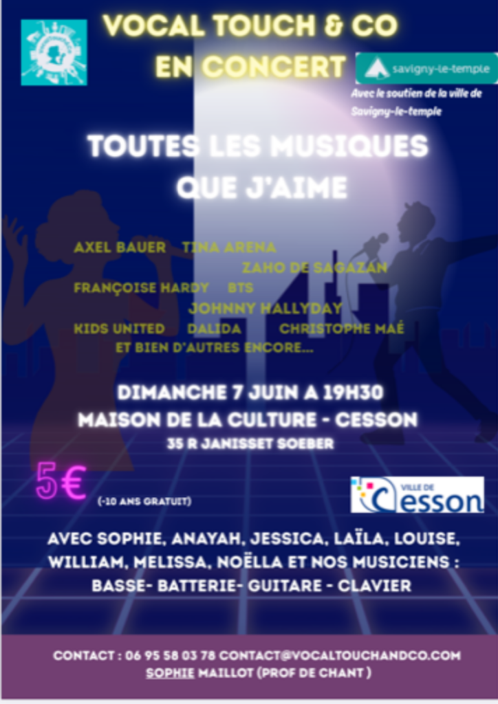 Vocal Touch and Co en concert dimanche 7 juin 2026 à 19h30